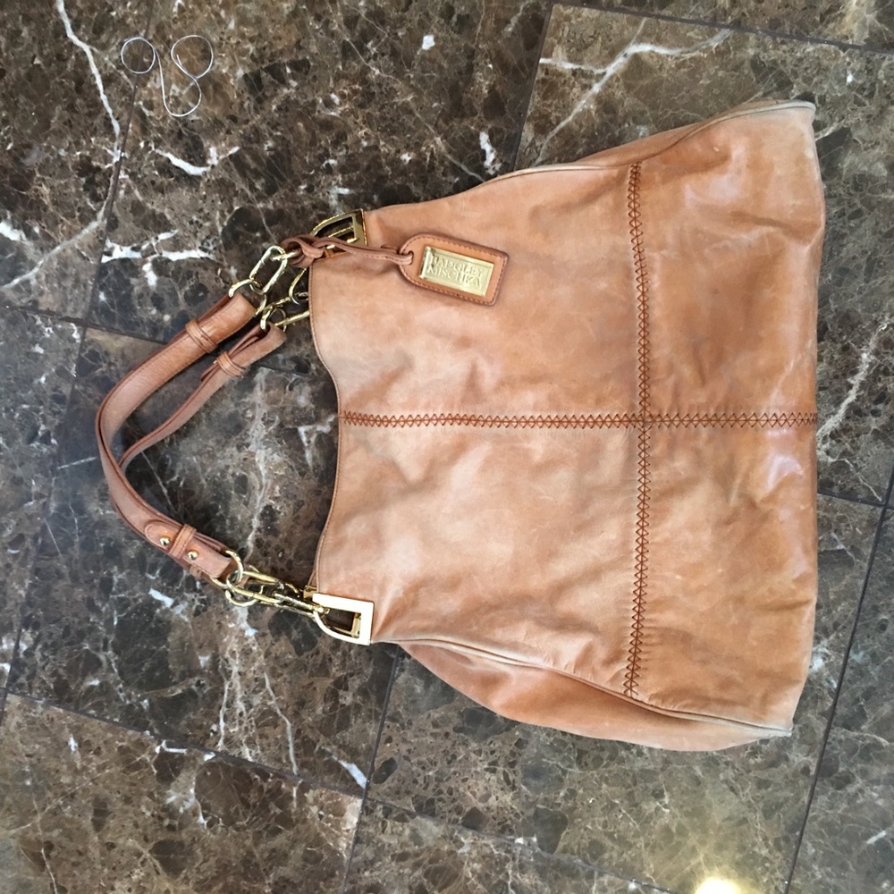 Badgley Mishka Camel hobo bag with gold hardware
